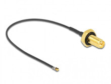 Комплектующие для сетевого оборудования DeLOCK 12655 коаксиальный кабель 0,1 m RP-SMA MHF 4L LK Черный