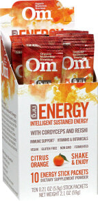 Грибы OM Organic Mushroom Nutrition Energy Citrus Orange Энергетический комплекс с кордицепсом и рейши  10 пакетов
