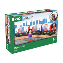 Наборы игрушечных железных дорог, локомотивы и вагоны для мальчиков Игровой набор Brio Metro Sound and Light Метро 4 предмета, со звуком и светом