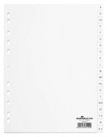 Закладки для книг для школы Durable 6168-02 Алфавитная закладка-разделитель Полипропилен (ПП) Белый 616802