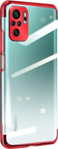 Hurtel Clear Color case żelowy pokrowiec etui z metaliczną ramką Xiaomi Redmi Note 10 5G / Poco M3 Pro czerwony