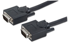 Компьютерные разъемы и переходники Manhattan 312776 VGA кабель 10 m VGA (D-Sub) Черный