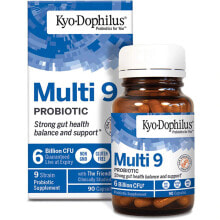 Пребиотики и пробиотики Kyolic Kyo-Dophilus Multi 9 Probiotic Пробиотики для поддержки баланса и поддержки здоровья кишечника - 6 млрд КОЕ - 9 штамма - 90 капсул