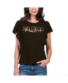 Купить женские блузки и кофточки G-III 4Her by Carl Banks: Women's Brown San Diego Padres Crowd Wave T-shirt