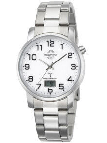 Мужские наручные часы с серебряным браслетом Master Time MTGA-10300-12M Radio Controlled Basic Series Mens 41mm 3ATM