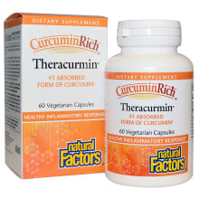 Растительные экстракты и настойки natural Factors CurcuminRich Theracurmin -- Куркумин-- 30 мг - 60 вегетарианских капсул