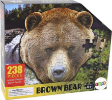 LeanToys Puzzle 237 Elementów Motyw Głowy Niedźwiedzia Brunatnego