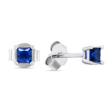 Ювелирные серьги silver stud earrings with blue zircons EA592WB