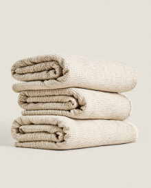 Faded waffle-knit linen and cotton bath towel купить онлайн