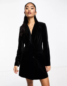 Miss Selfridge going out velvet blazer dress in black купить в интернет-магазине