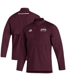 adidas men's Maroon Mississippi State Bulldogs 2021 Sideline Aeroready Quarter-Zip Jacket