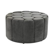 Footrest DKD Home Decor Grey 30 % Polyester (85 x 85 x 48 cm)