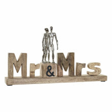 Декоративная фигура DKD Home Decor Mr & Mrs Серебристый Алюминий (51 x 7,5 x 28 cm)