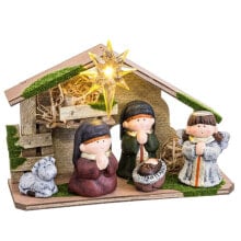 Christmas nativity set Multicolour Ceramic MDF Wood 22,5 x 8,5 x 16,5 cm (5 Pieces)