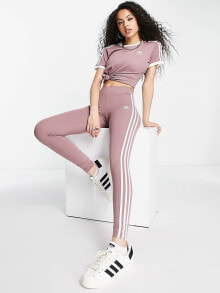 Женские легинсы adidas Originals 3 stripe leggings in mauve