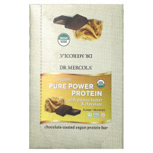 Протеиновые батончики и перекусы ДР. Меркола, Organic Pure Power Protein Bar, арахисовая паста и шоколад, 12 батончиков, 52 г (1,83 унции)