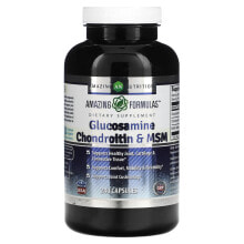 Глюкозамин, Хондроитин, МСМ amazing Nutrition, Глюкозамин, хондроитин и МСМ, 240 капсул
