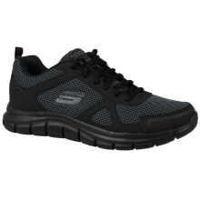 Мужская спортивная обувь для бега Мужские кроссовки спортивные для бега черные текстильные низкие Skechers Track