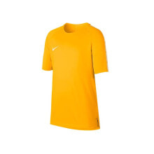 Женские кроссовки мужская спортивная футболка желтая с логотипом Nike JR Squad Breathe Top