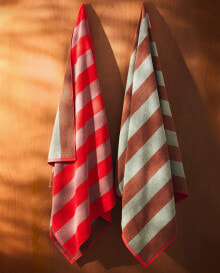 Reversible striped cotton towel x collagerie