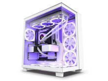 Купить компьютерные корпуса для игровых ПК NZXT: NZXT H9 Flow - All White Dual-Chamber Mid-Tower Airflow ATX PC Gaming Case