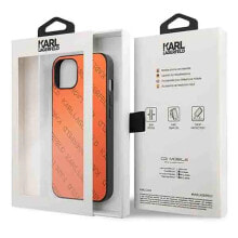 KARL LAGERFELD Klhcp13Mptlo iPhone 13.14.15 6.1 Orangeorange Perforated Allover phone case