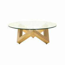 Centre Table DKD Home Decor Steel Tempered Glass 90 x 90 x 45 cm