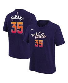 Nike big Boys Kevin Durant Purple Phoenix Suns 2023/24 City Edition Name and Number T-shirt