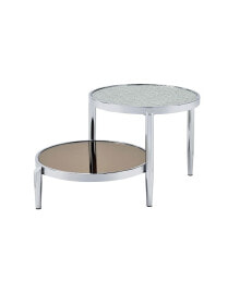 Simplie Fun abbe Coffee Table in Glass & Chrome Finish