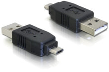 DeLOCK Adapter USB micro-B male to USB2.0 A-male USB 2.0 A Черный 65036
