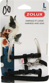 Шлейки и поводки для грызунов Zolux Harness and leash for guinea pig L, black