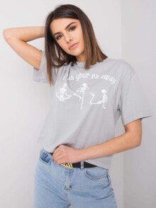 Женская футболка свободного кроя серая Factory Price