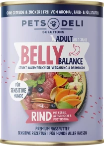 Nassfutter Hund sensitiv mit Rind & Quinoa, belly balance, 400 g