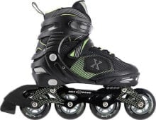 Роликовые коньки NILS Extreme NA9080 recreational adjustable black roller skates, size 31-34
