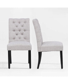 Upholstered Button Tufted Dining Side Chair Set of 2