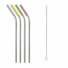 Reusable Straws Koala Bodega Stainless steel Multicolour 5 Pieces