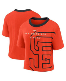 Nike women's Orange and Black San Francisco Giants Team First High Hip Boxy T-shirt