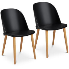 Scandinavian modern plastic chair up to 150 kg, 2 pcs black