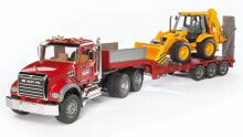 Toy cars and equipment for boys mACK Granite LKW , Tieflader +Bagger