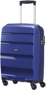 Мужской чемодан пластиковый синий American Tourister Bon Air - Spinner 55 cm, 31.5 liters, Cabin Luggage, Deep Turquoise