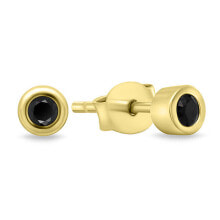 Ювелирные серьги Timeless gold-plated earrings with black zircons EA609YBC