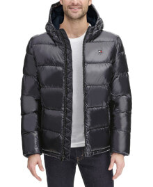 Tommy Hilfiger men's Pearlized Performance Hooded Puffer Coat