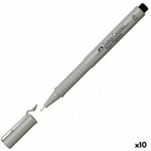 Felt-tip pens Faber-Castell Ecco Pigment 0,2 mm Black (10 Units)