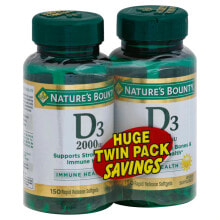 Витамин D nature's Bounty D3-2000 IU 150 Softgels Twin Pack -- Витамин D3-2000 МЕ 150 капсул В двойной упаковке - 300 гелевых капсул быстрого высвобождения