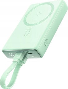 Купить внешние аккумуляторы и аксессуары joyroom: Powerbank Joyroom Powerbank Joyroom JR-PBM01 MagSafe 10000mAh 20W z podstawką + kabel Lightning / USB-C zielony