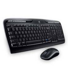 Комплекты из игровых клавиатуры и мыши Logitech MK320 клавиатура Беспроводной RF Греческий Черный 920-003970