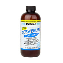 Рыбий жир и Омега 3, 6, 9 Twinlab Norwegian Cod Liver Oil Unflavored Масло печени норвежской трески содержит жирные кислоты  355 мл
