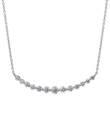 Купить ювелирные кулоны и подвески Badgley Mischka: Badgley Mischka lab Grown Diamond Curved Bar Collar Necklace (1 ct. t.w.) in 14k White Gold, 16" + 2" extender