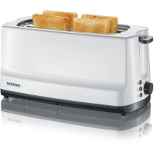 Тостеры тостер SEVERIN AT2234, 2 длинных прорези для 4 ломтиков: поджаривание, размораживание и разогрев, подставка для выпечки, самоцентрирование