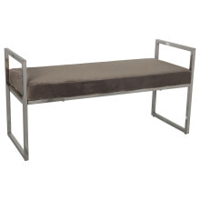 Bench Alexandra House Living Grey Velvet Metal 103 x 54 x 41 cm